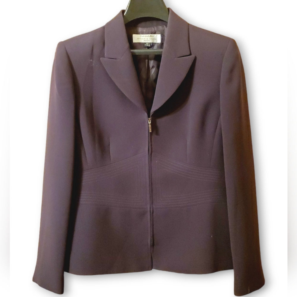 Tahari by Arthur S. Levine Blazer Jacket Suit Purple Size 12